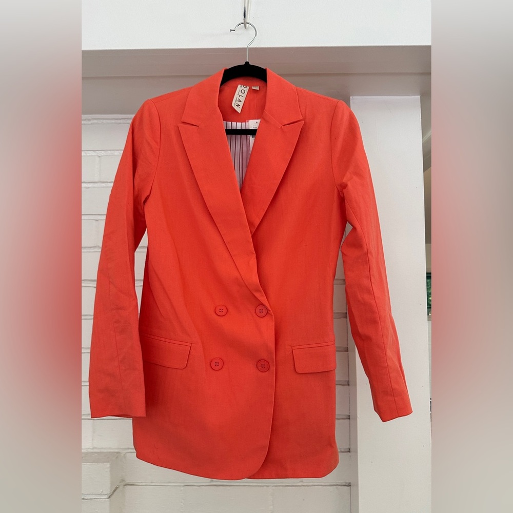 NWT! Dolan Vibrant Coral Double-Breasted Blazer size S